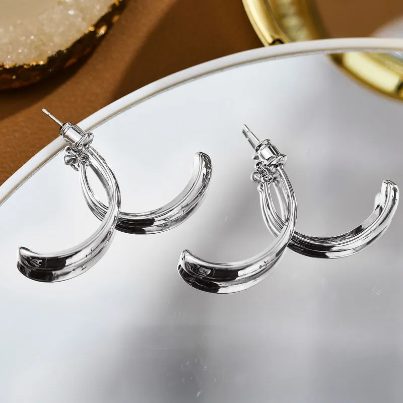 Simple And Delicate Cross Earrings