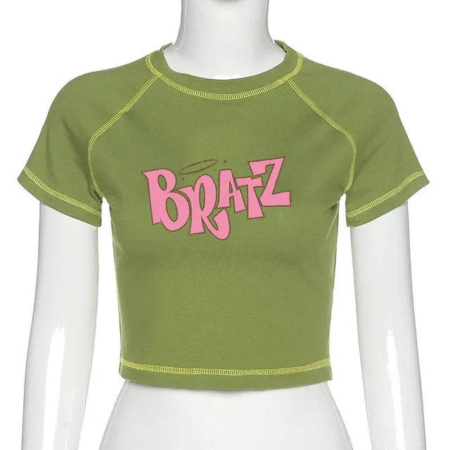 Female T shirt Y2k Vintage T shirt Street Goth T shirt Haraj Green - Shop at LoveMi
