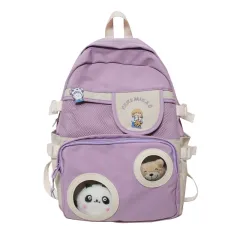 Teenage Black Bookbag Students Korean High Female School Harajuku Mochila - Black - View 1