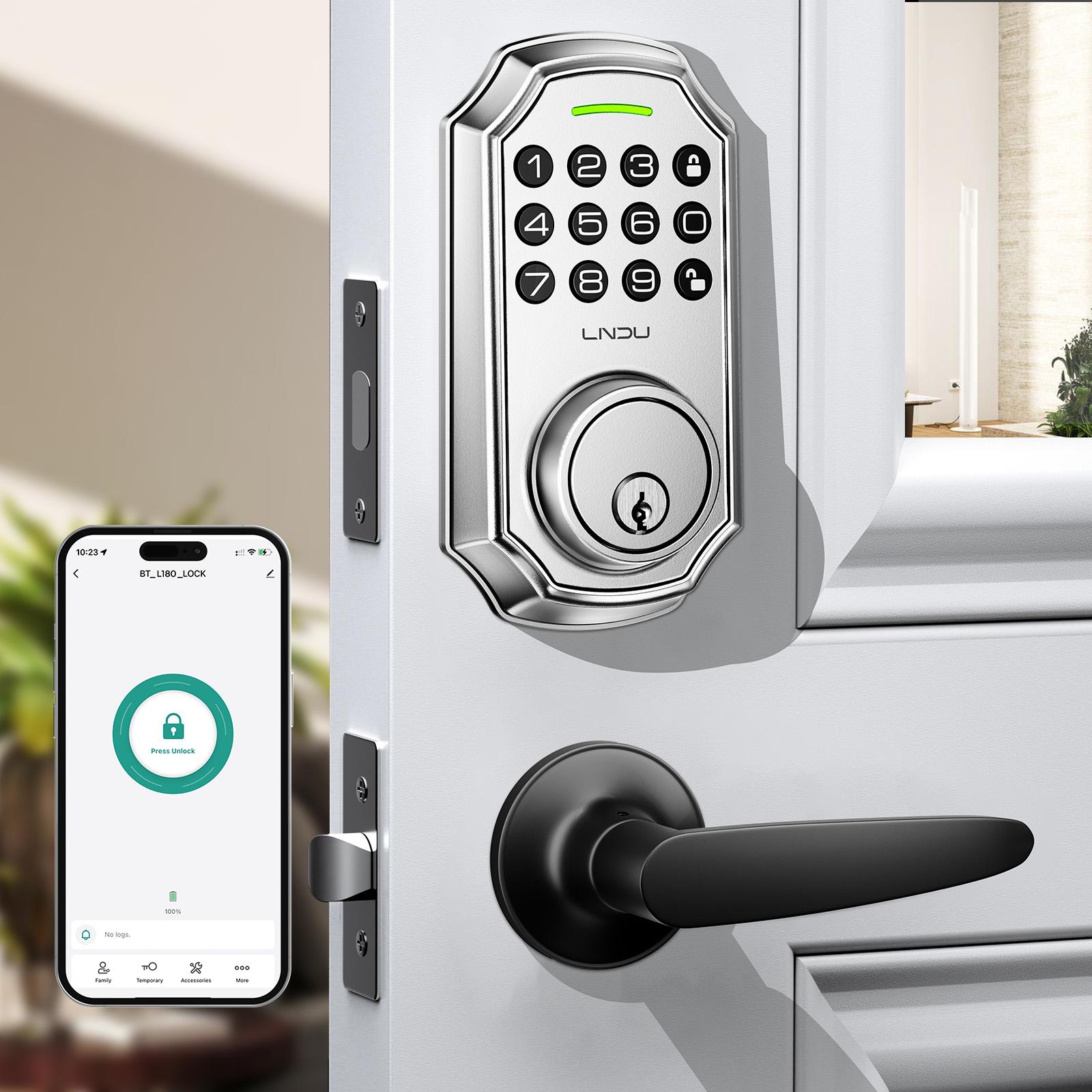 Keyless Entry Door Lock With Handle App-Controlled Front Door Lock Set With Keypad  Auto-Lock & One-Touch Locking  Anti-Peep Code Feature  Easy Installation — foto 8