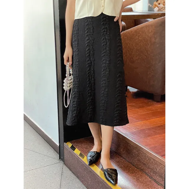 High Waist And Slim A line Skirt With Hips And Temperament Black - Shop at LoveMi