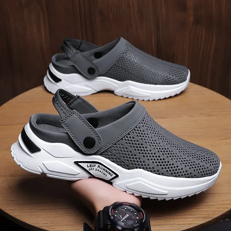 Summer Beach Shoes Men's Half Slippers Flip-flops Hole