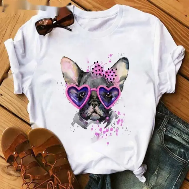 French Card Printing Short sleeved T shirt Picture9 - Shop at LoveMi