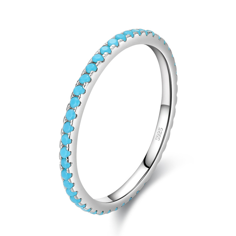 S925 Sterling Silver Color Rainbow Stacked To Wear Europe And America