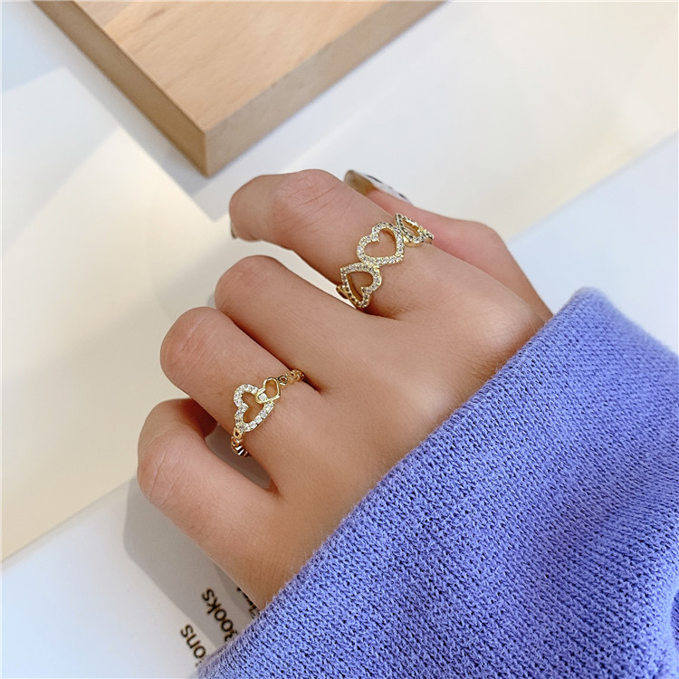 Ladies Temperament Sweet Multiple Love Rings Simple Personality