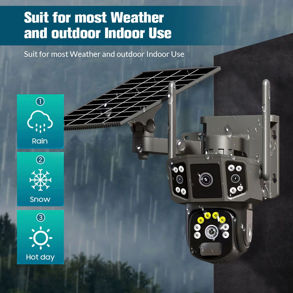 Outdoor Solar Security Camera Wifi Solar Battery CCTV Surveillance Wireless UK