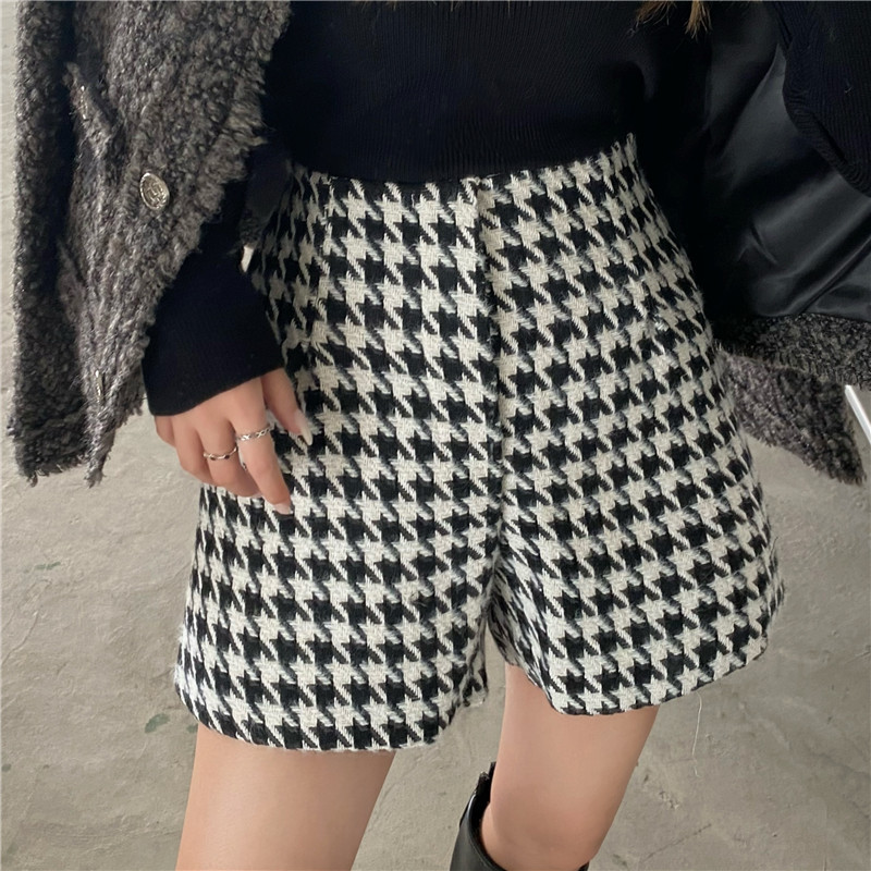 Title 2, Womens Houndstooth High-Waisted Straight Wide-...