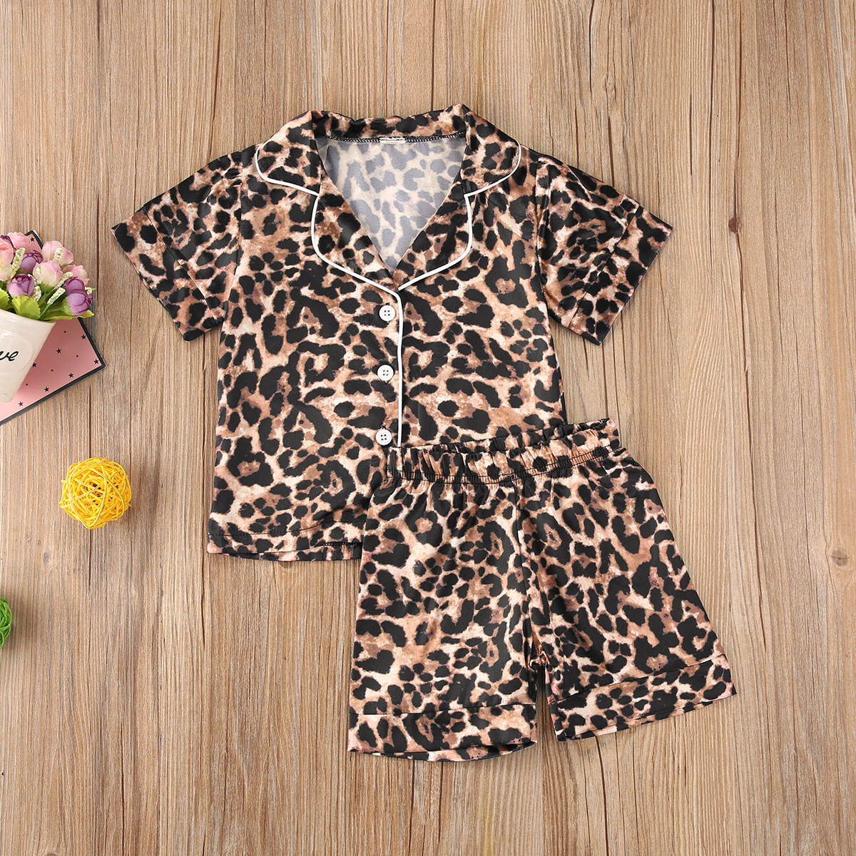 Fashion Leopard Boys And Girls Pajama Set