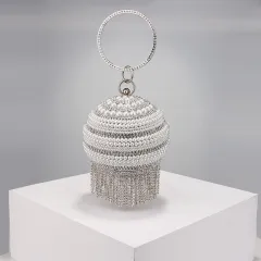 Women's Fashion Glitter Rhinestone Crossbody Clutch Bag - Silver - View 1