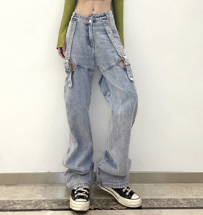 Loose-fitting Casual Denim Wide-leg Pants
