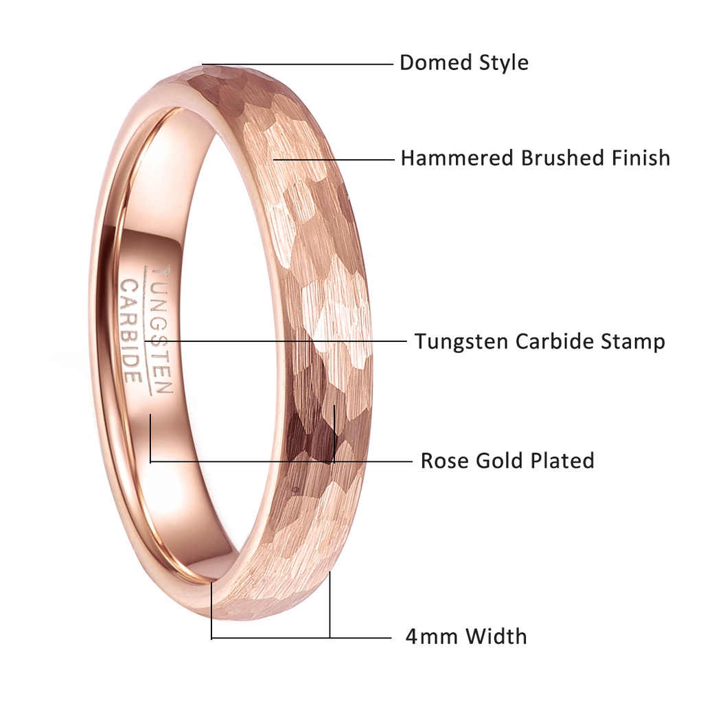 Title 1, Bague à facettes en or rose de 4 mm de large