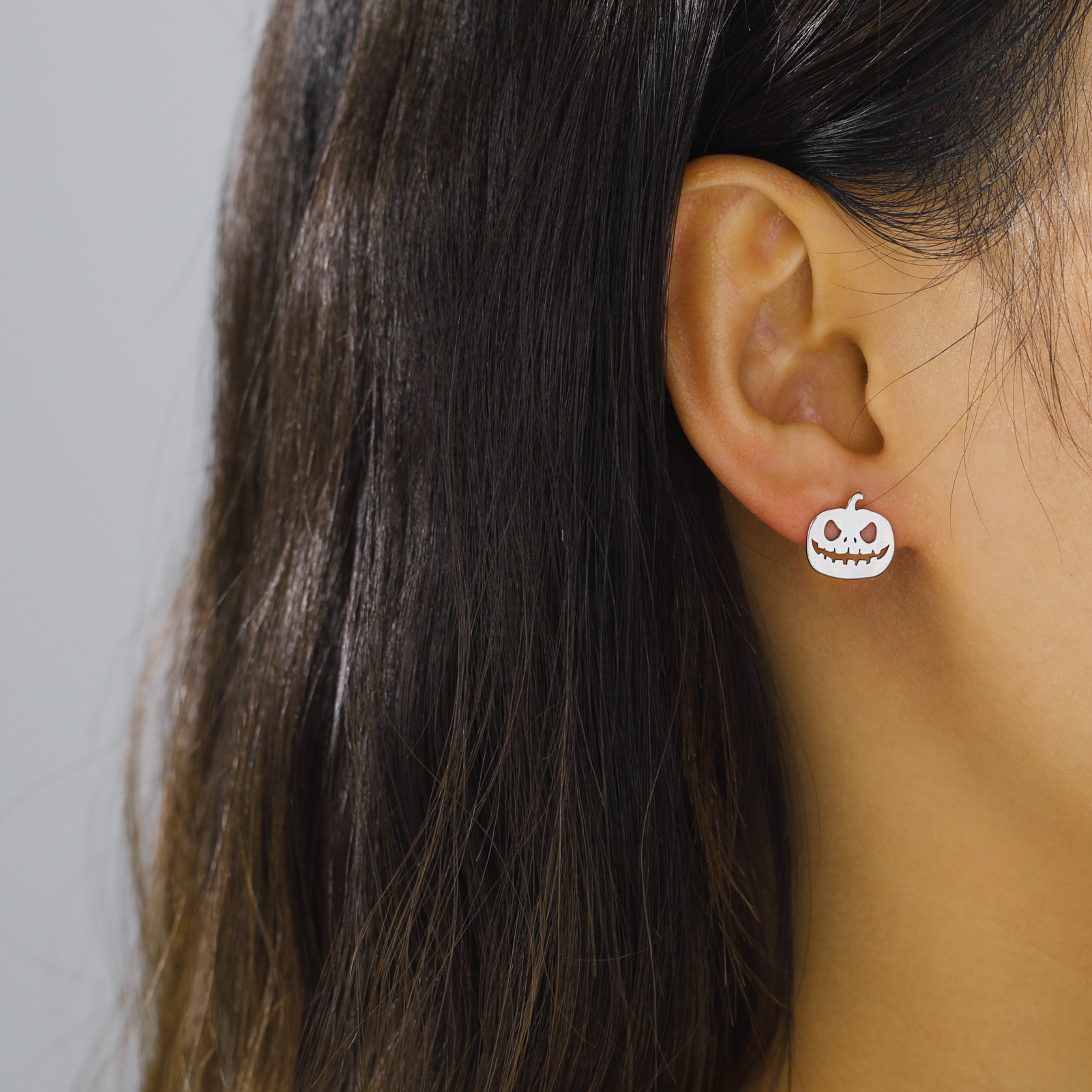 Titanium Steel Halloween Pumpkin Hollow Shape 304 Material Stainless Steel Studs Earrings