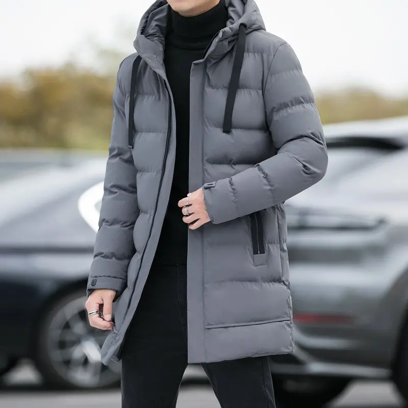 Long Hooded Jacket Men Winter Warm Windproof Coat Fashion