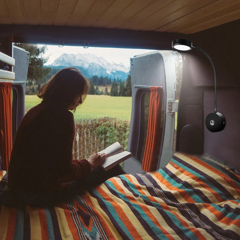 12V LED Touch Dimmable USB Spot Reading Light Motorhome Campervan Caravan Boat — image 4
