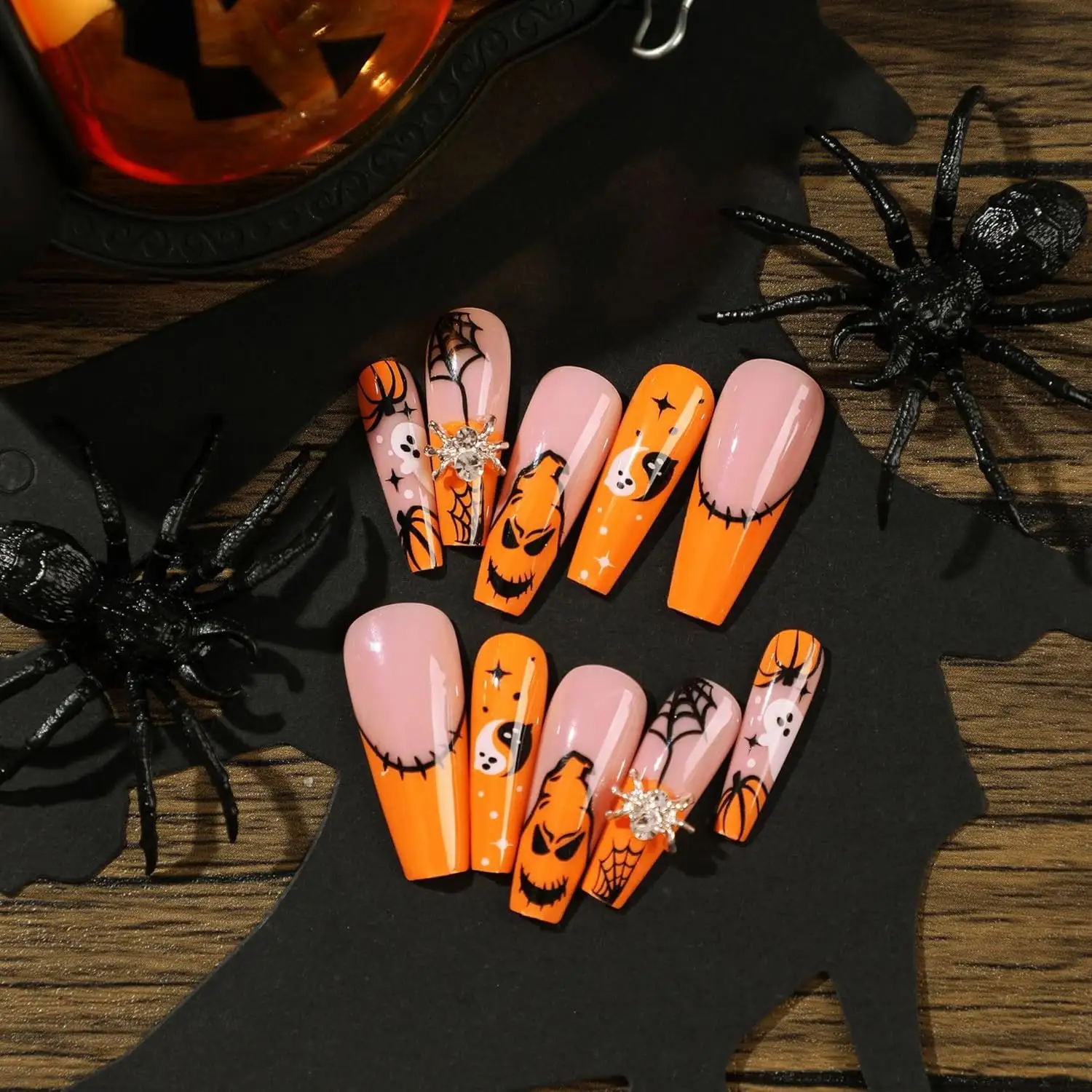 Halloween Press On Nails, Medium Ballerina False