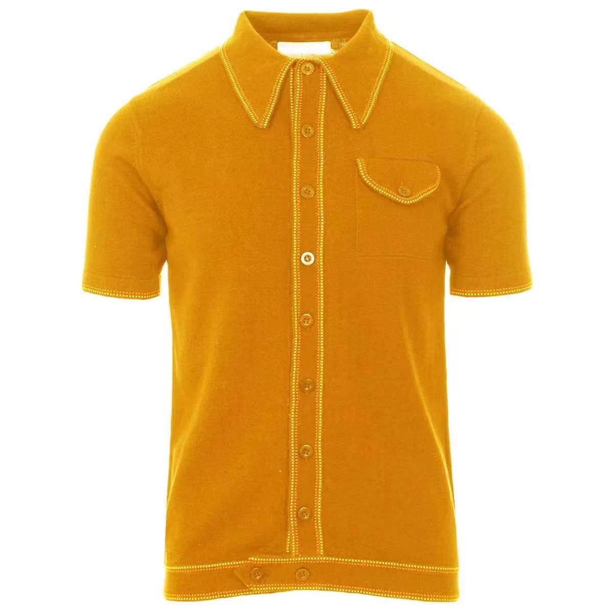 High end Bamboo Fiber Solid Color Men's And Women's Business Shirts Yellow - Shop at LoveMi