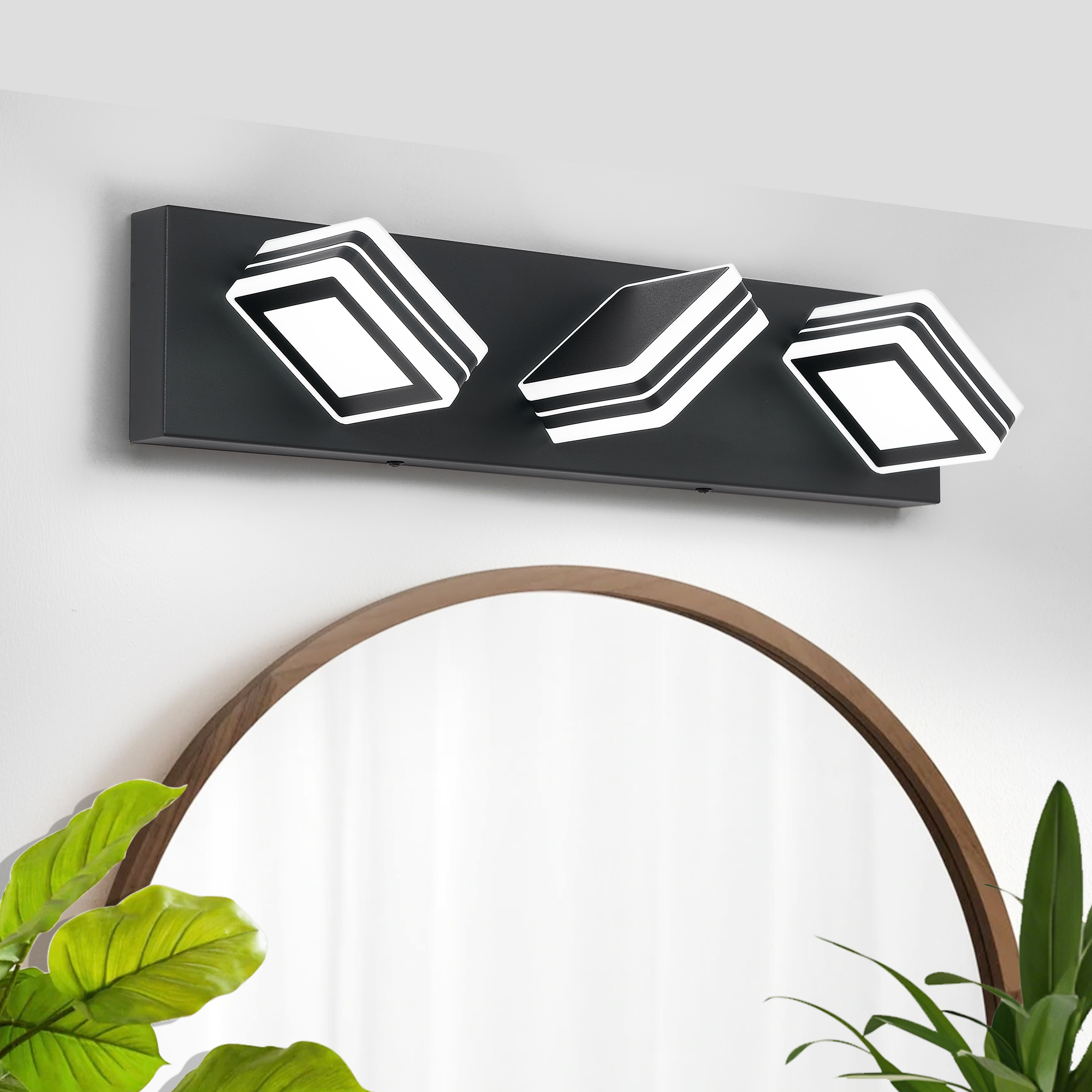 Matte Black Vanity Light Fixtures 3 Lights Up And Down LED Modern Bathroom... 7