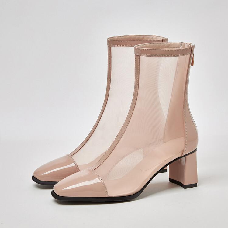 Women's Fashionable And Personalized Cut-out Net Boots