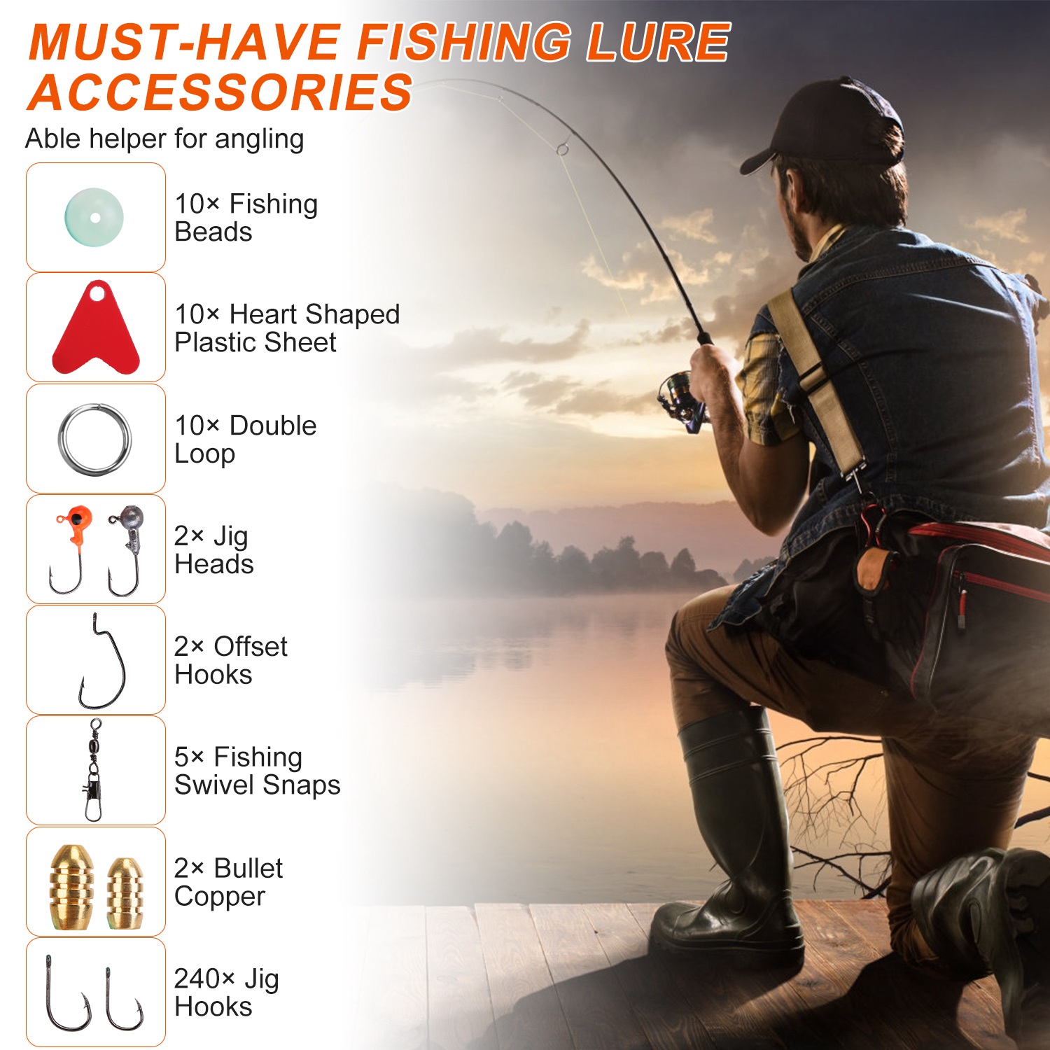 375-Piece Freshwater and Saltwater Lure Kit with Tackle Box