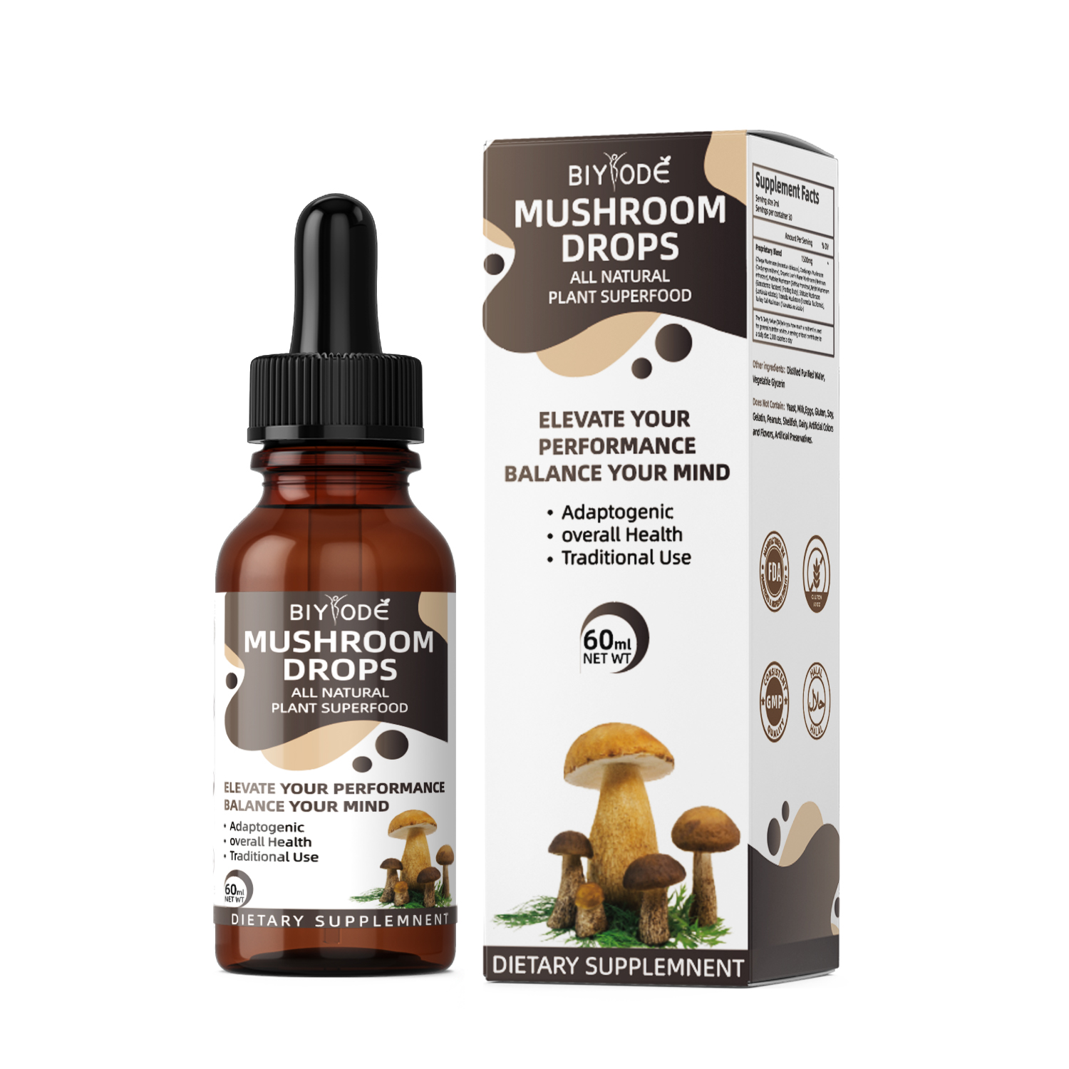 Custom Chaga Mushroom Extract Lions Mane Herbal For Nootropics Brain Supplement Liquid Drop Customized - Shop at LoveMi