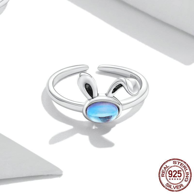 Women Moonstone Fashion All Match Rabbit Ring