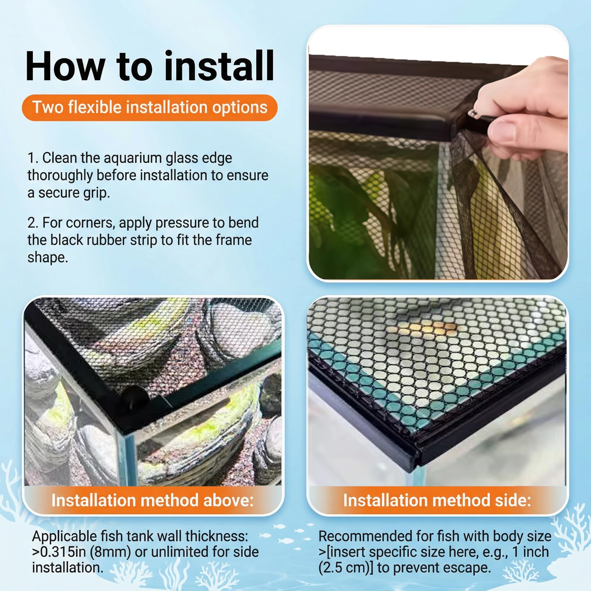 Couvercle d'aquarium magnétique pour réservoir de poissons – Image 5