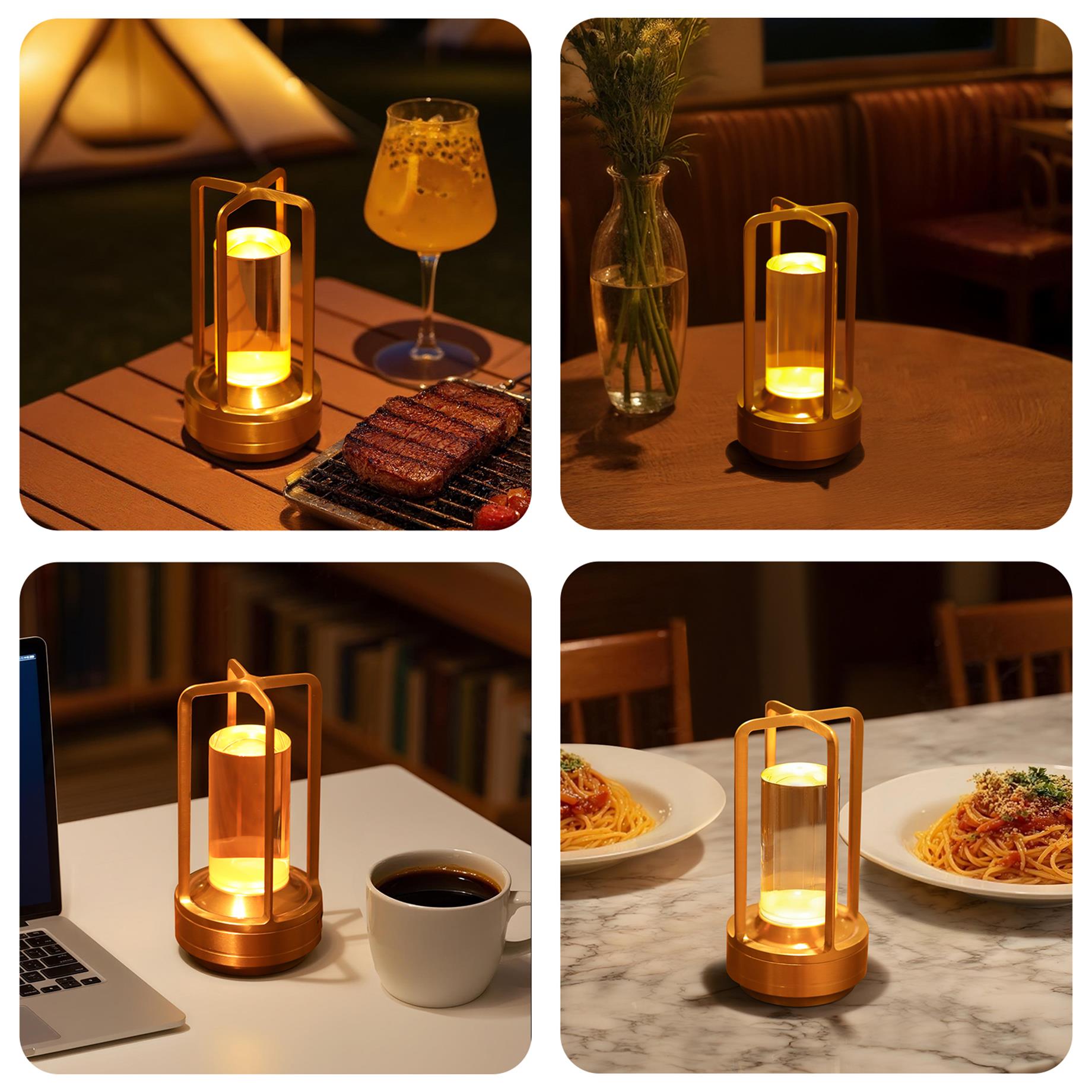 2pcs Portable Touch Control Table Lamp With 5000mAh Battery, 3-Color Stepless Dimming Cordless LED Light For Bedroom Camping Restaurant Bar Indoo