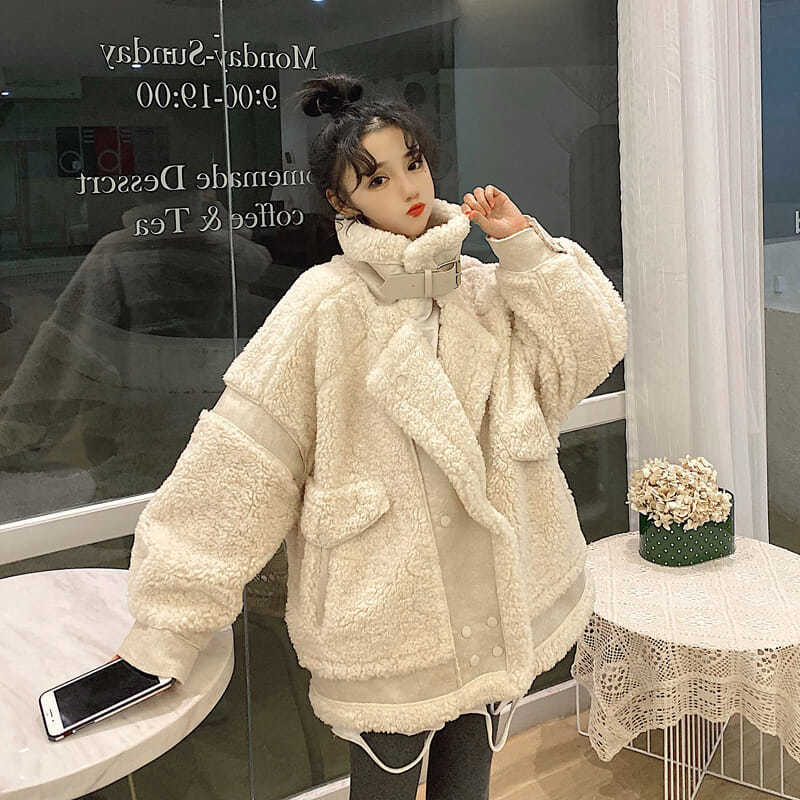 Title 2, All-match womens clothing with plush thick fur...