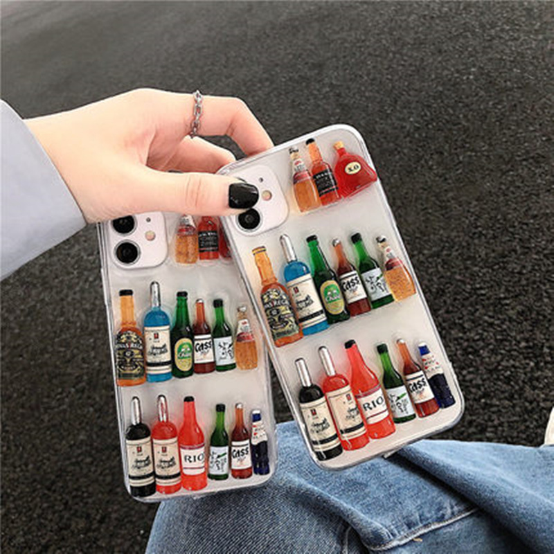 Funda epoxy botella vino 3D iPhone 11 Pro Max
