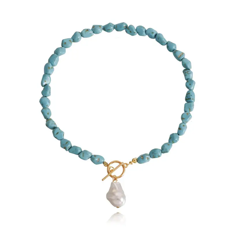 Bohemian Ethnic Irregular Coloured Natural Turquoise Necklace