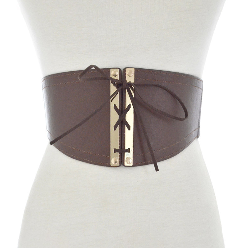 Title 3, Vintage Imitation Leather Elastic Elastic Waist...