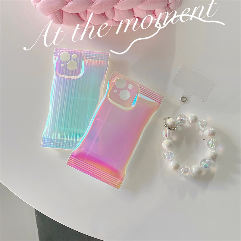 Dream Laser Pinched Pocket Chain Phone Case For Women