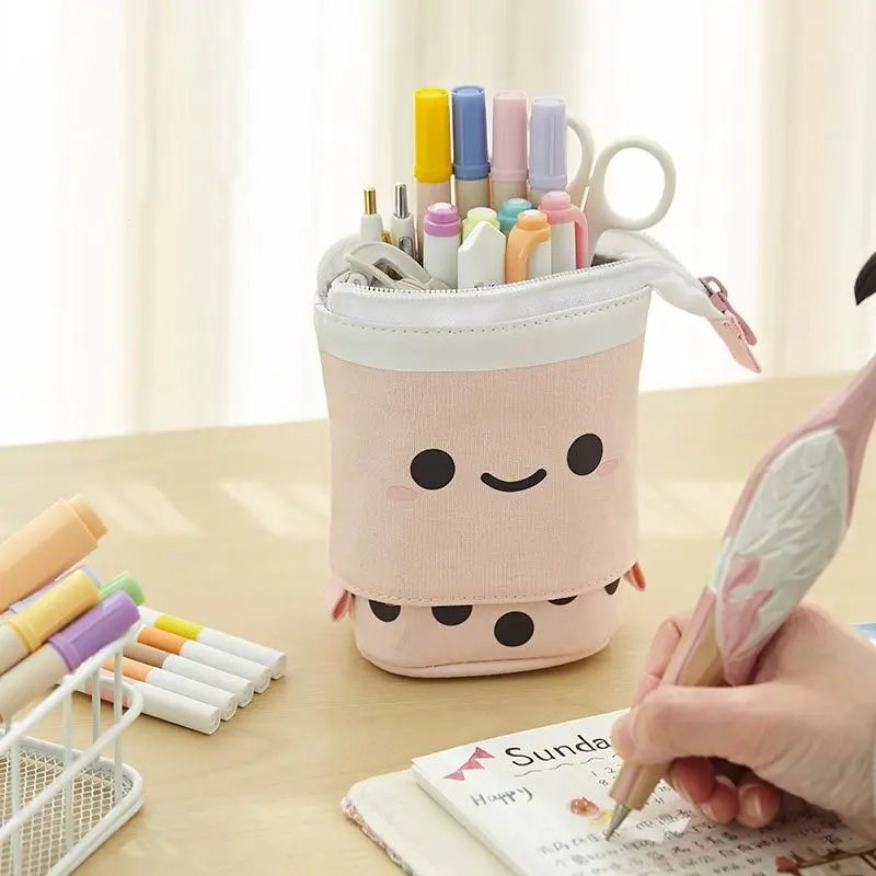 Cute Girl Heart Smiley Face Multifunctional Pen Holder Stationery