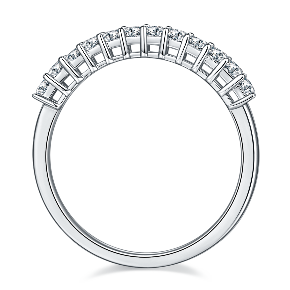 A Luxurious And Fashionable Light Luxury Jewelry Silver Ring Set With Top-quality Moissanite, S925 Silver Plated With Platinum