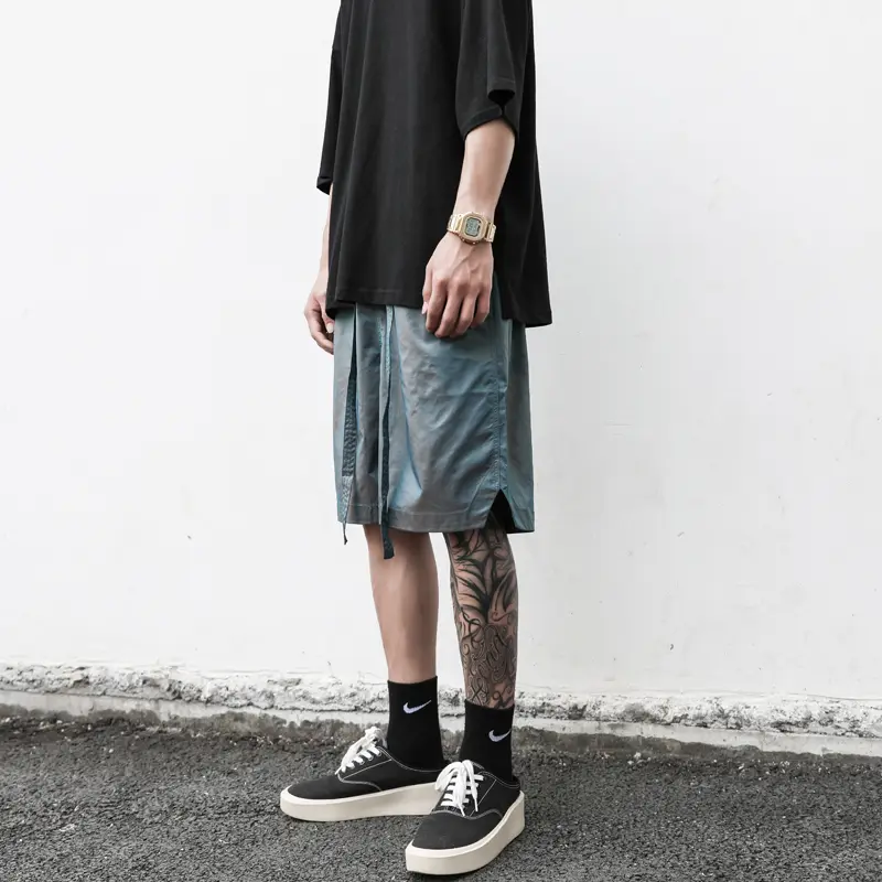 Men's Long Streamer Slit Phantom Loose Shorts