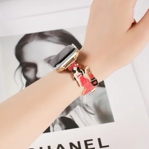 Elegant Lady Enamel Metal Watch Band for IWatch Series