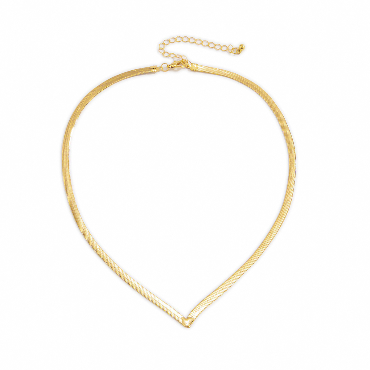 Simple V-shaped Snake Bone Chain Necklace Wild Geometric Flat Snake Chain Dollar Butterfly Necklace