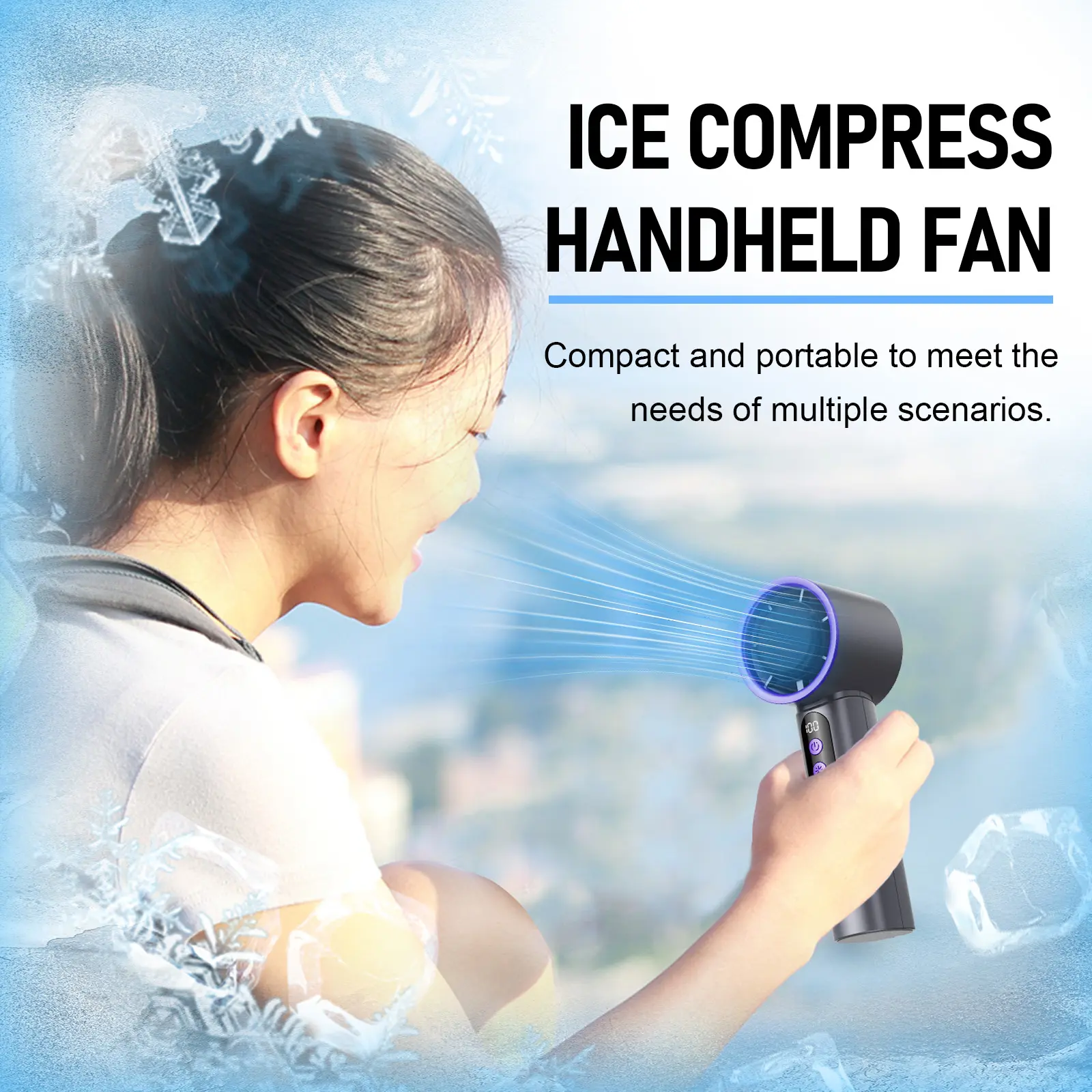 Ice Pack Handheld Fan Roland Gray