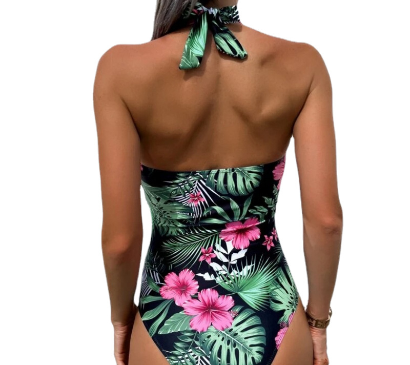 One-piece Halterneck All-in-one Bikini Print - Image 3