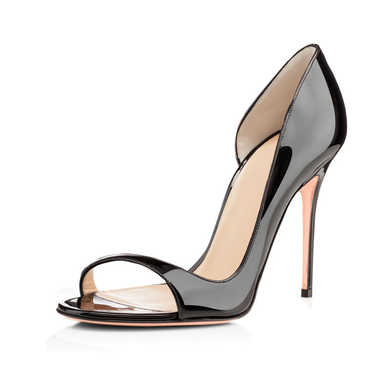 Pure Color Gradient Patent Leather Fashion Stiletto Shoes