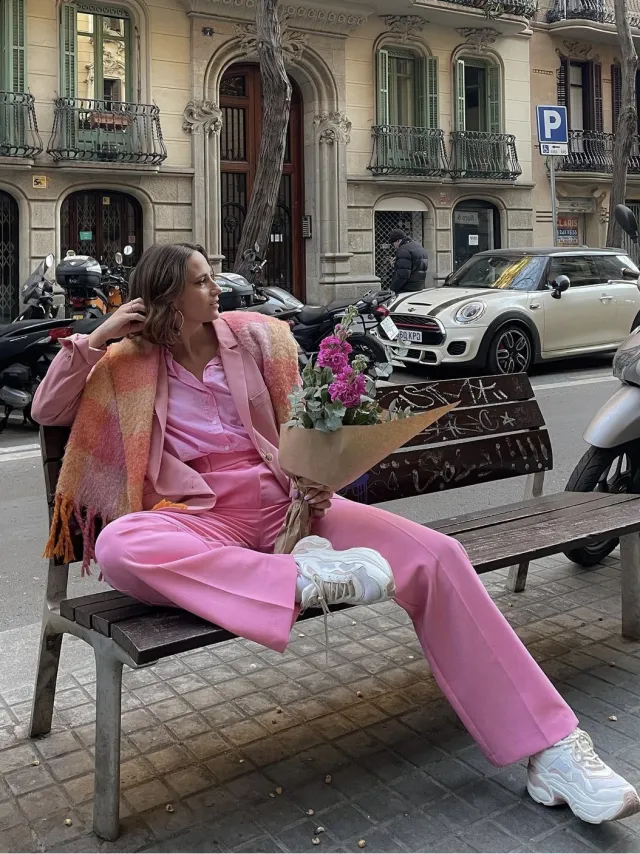 Ins Trousers High Waist Wide Leg Trousers Design Sense Of Niche And Thin Women Pink - Shop at LoveMi