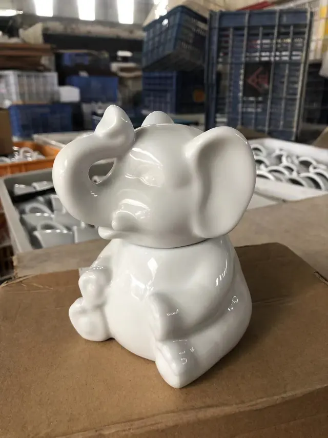 Cartoon Character Ceramic Animal With Handle Small Milk Pot The White Elephant - Shop at LoveMi