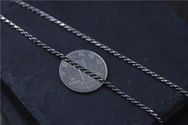 Men's And Women's Versatile Long S925 Sterling Silver Fried Dough Twist Necklace