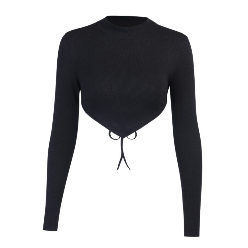 Irregular Hem Halter Strap Top New Fashion Casual Solid Color T-Shirt