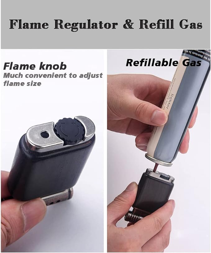 Soft Flame Wooden Pipe Lighter - Gift. Premium Quality:This lighter is made of premium ebony wooden housing and zinc alloy assembly for durable use.Its simple, compact, elegant and unique designed makes it a perfect gift for Birthday,Christmas,Halloween,B