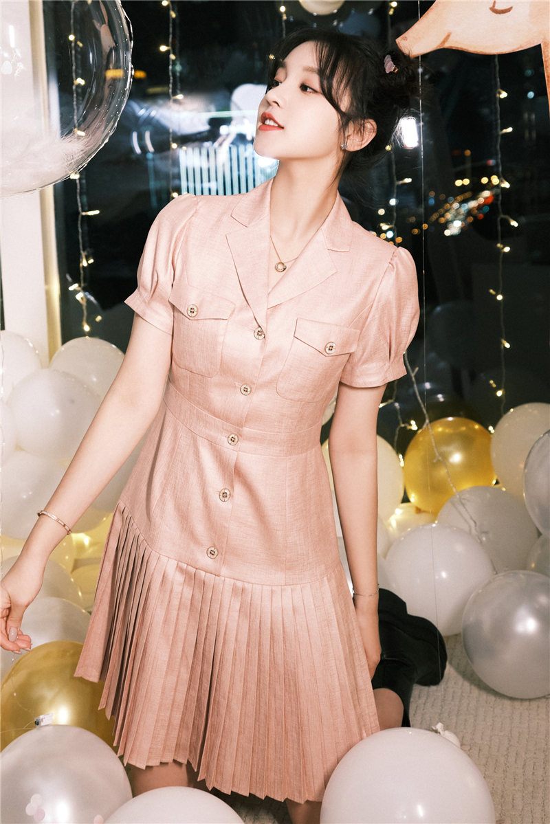 Burst Stage Simple Short-sleeved Fashion Temperament All-match Shirt Skirt Female