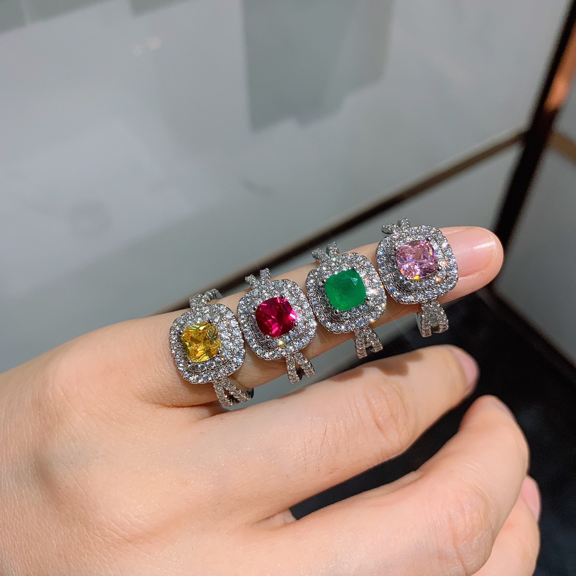 Emeralds Emeralds Rubies Yellow Diamonds  Diamonds Ring