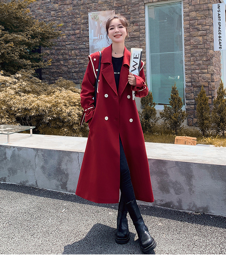 Loose And Thin Style Commuter Design Sense Jacket Wine Red - Shop at LoveMi