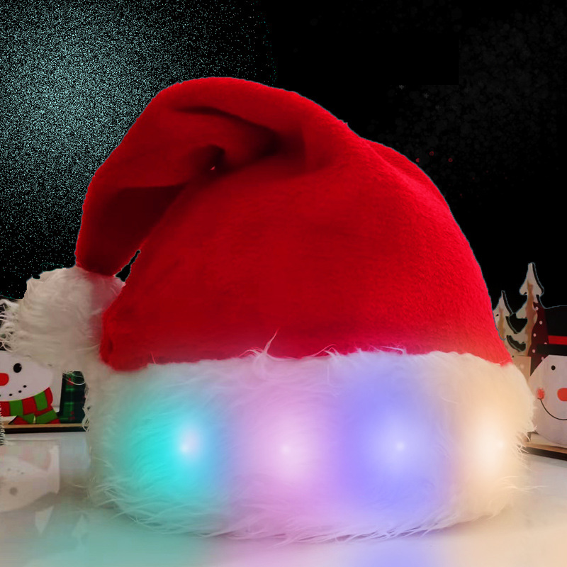 Christmas Hat LED Light Plush Children's Adult Christmas Decorations Christmas S - Picture 8 of 9