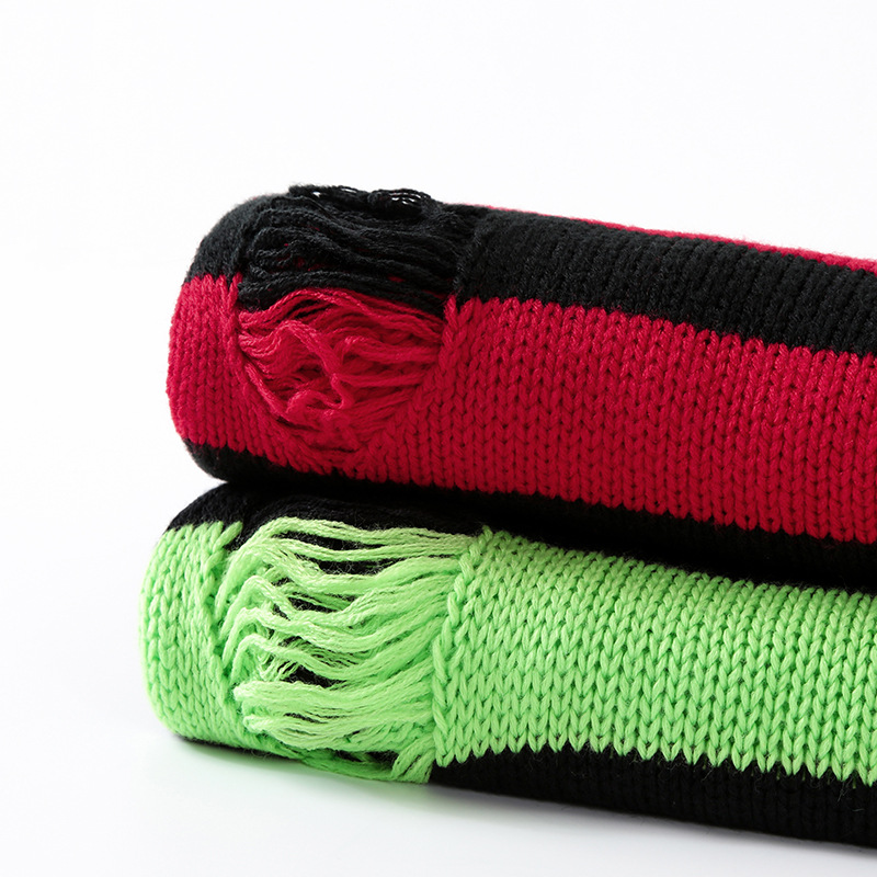 Lovers Ripped Sweater Knitted Round Neckline, Color Matching Outer Wear